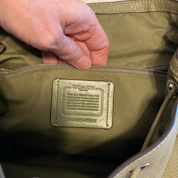 COACH Elle Light Clover Green Pebble Leather Backpack Style #F72645 NEW NWOT - Picture 9 of 13